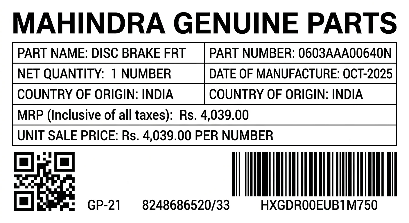 Front Brake Disc For Mahindra Scorpio N – Genuine - Image 4