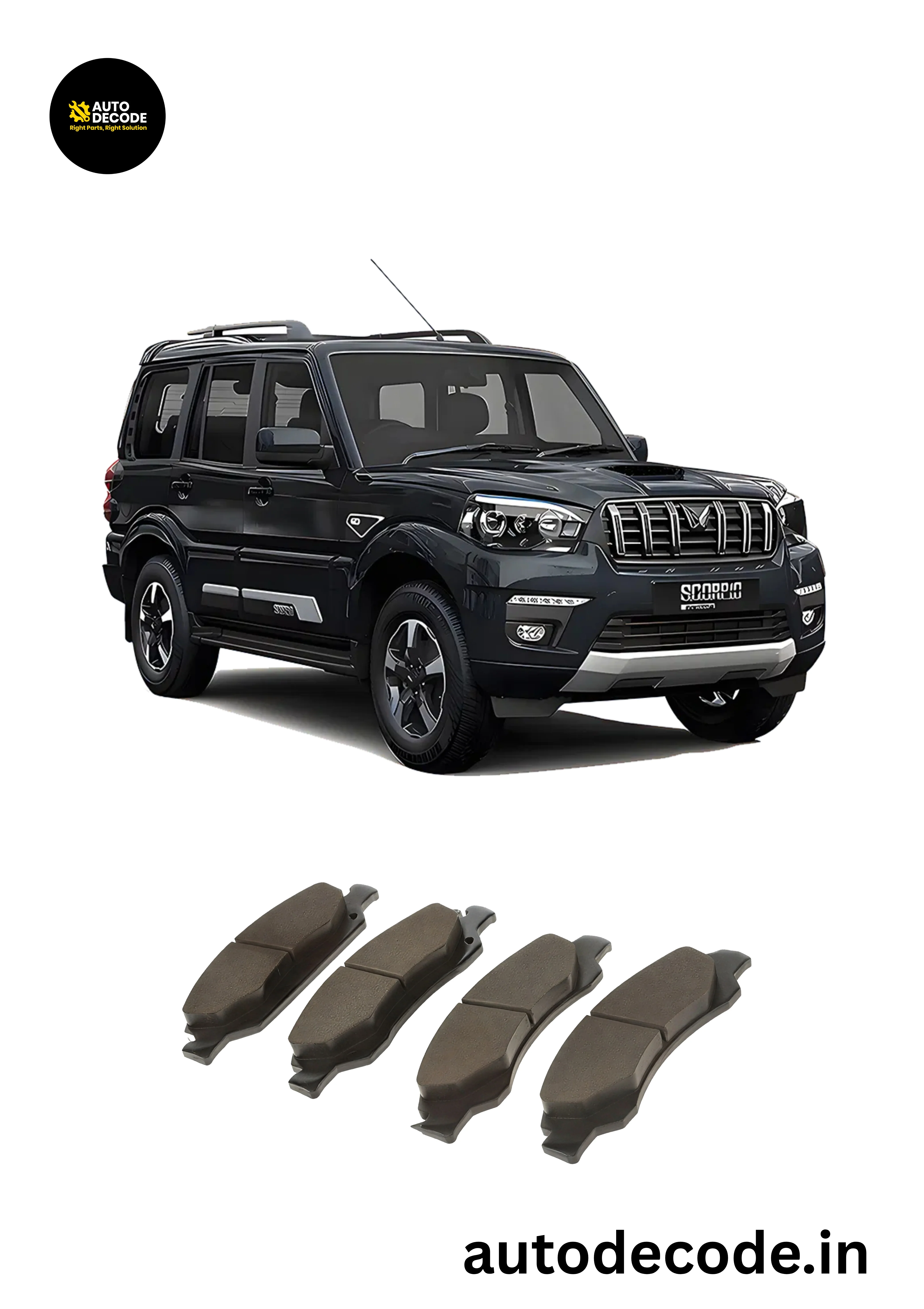Front Brake Pads For Mahindra Scorpio M-Hawk S6 / S8 / S10 – TVS