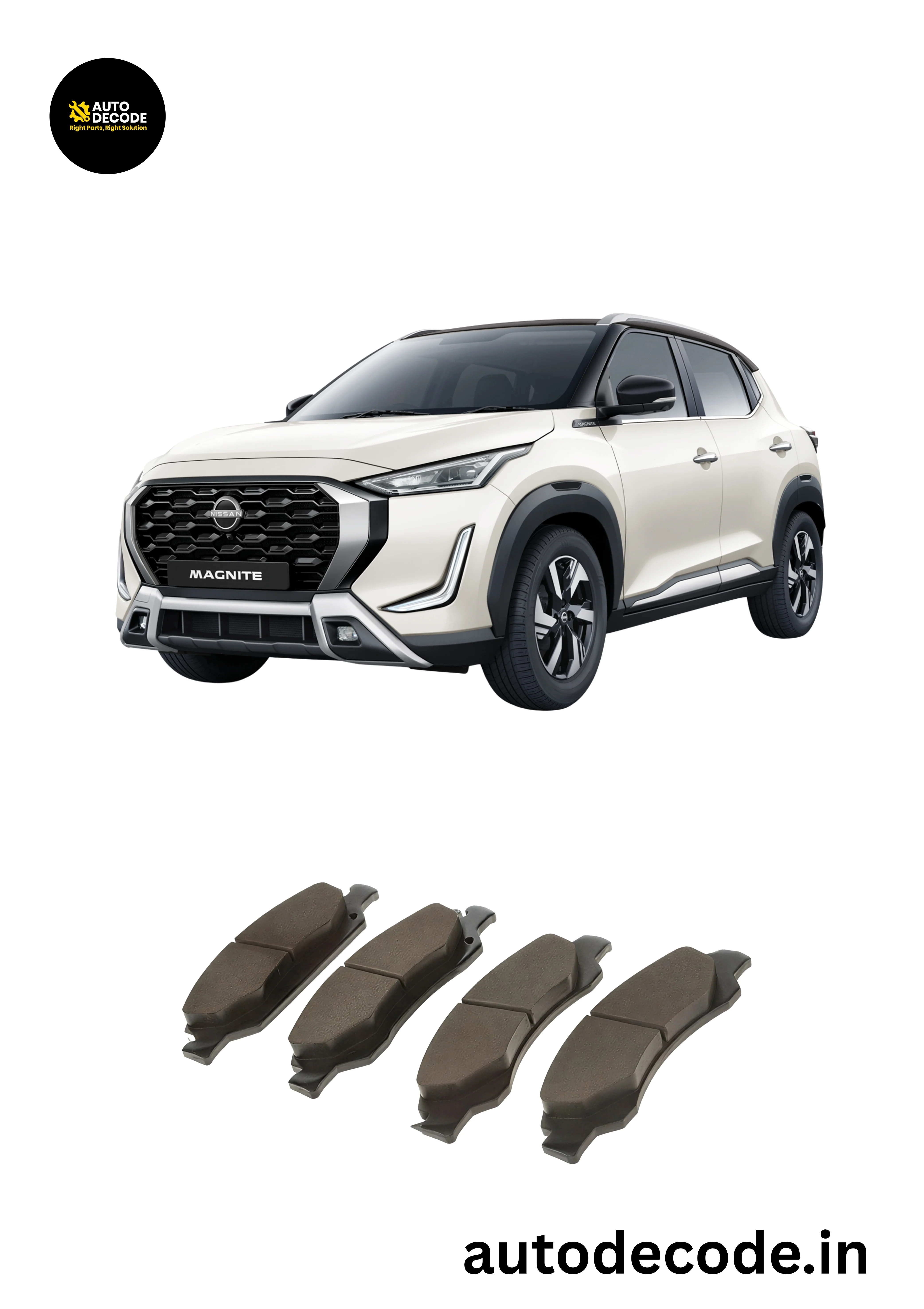Front Brake Pads For Nissan Magnite / Renault Kiger – TVS |