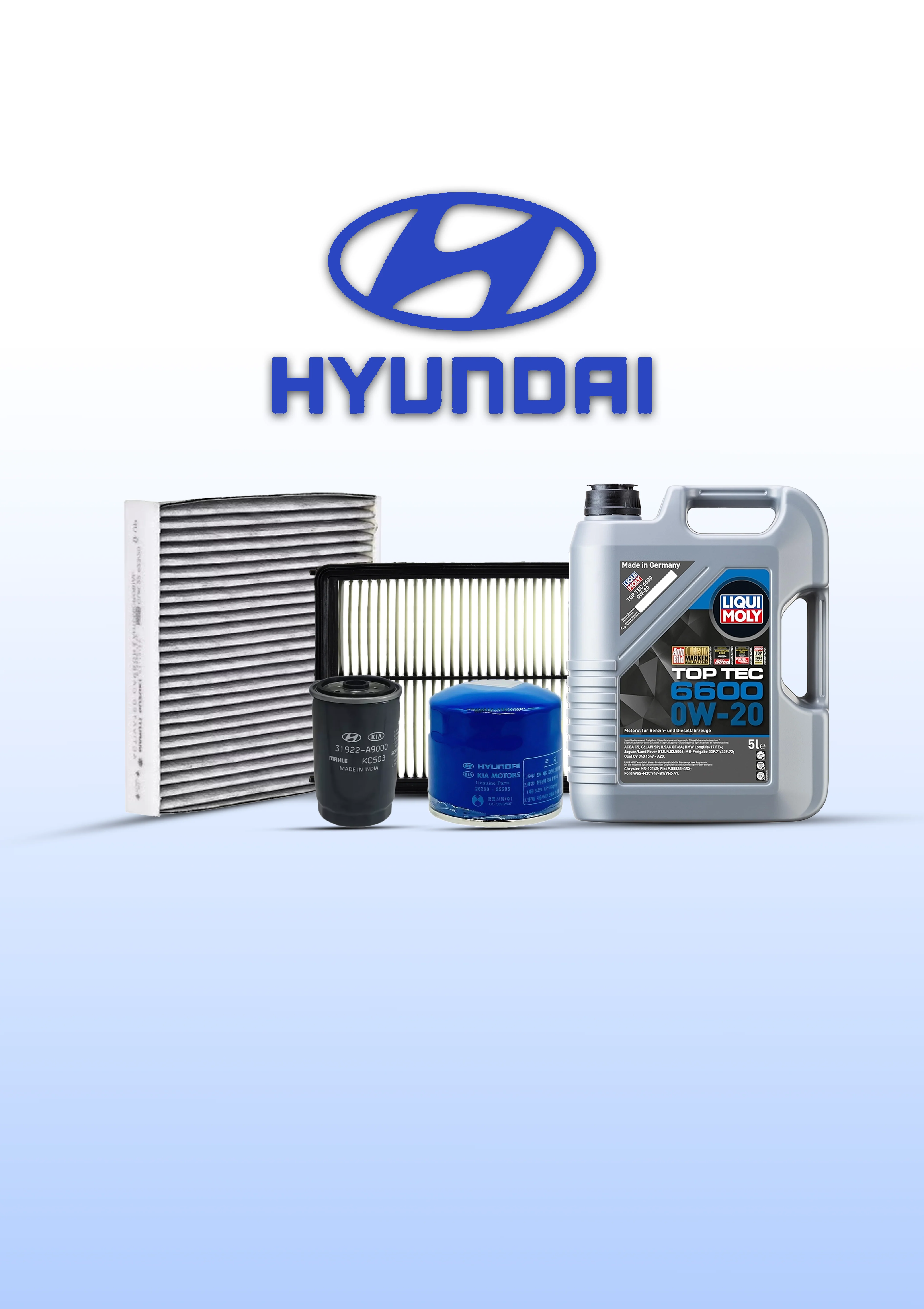 Hyundai Alcazar Diesel Service Kit Liqui Moly 0W20 Oil