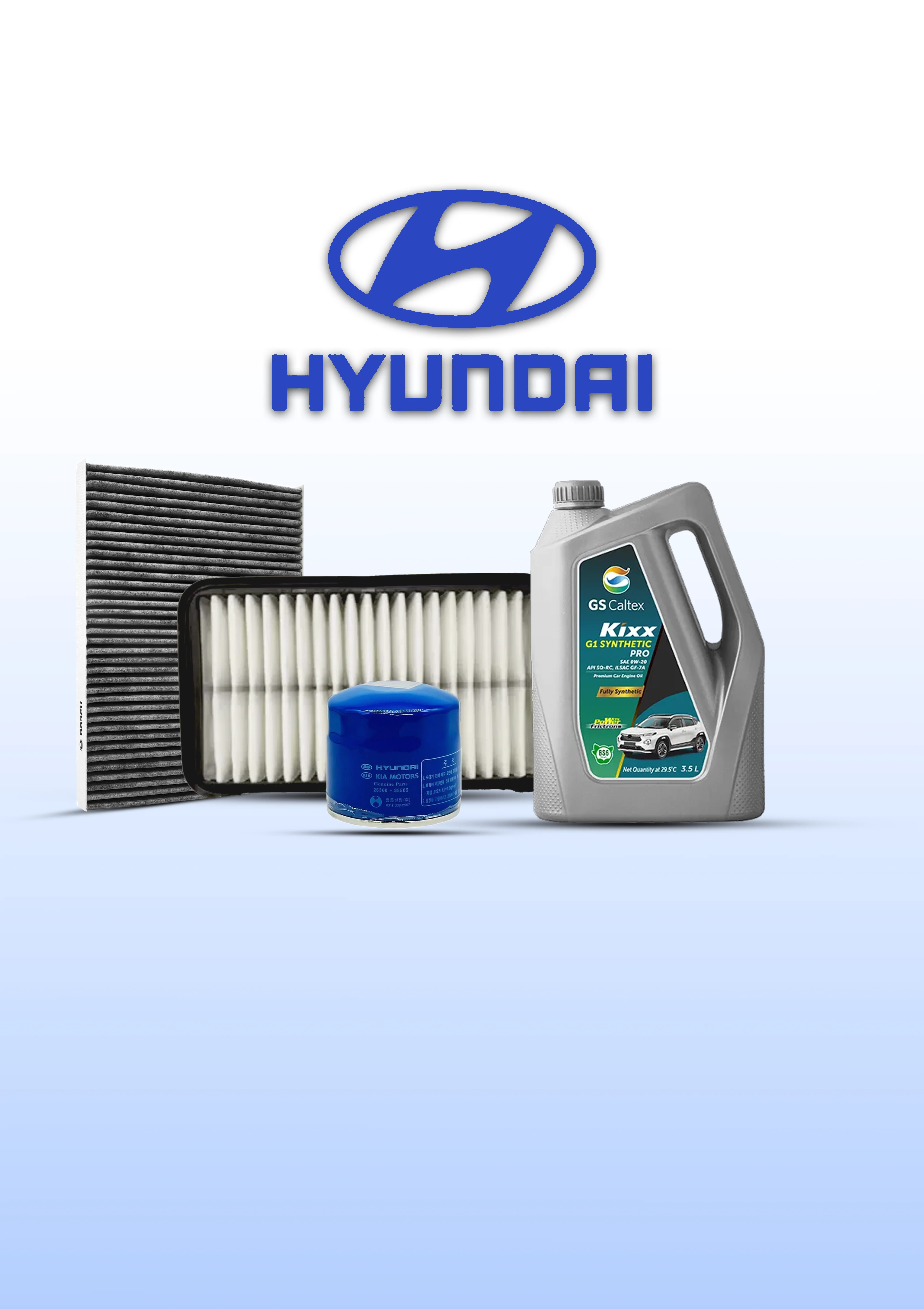 Hyundai i20 Elite Petrol Service Kit 5W30 Fully Synthetic Oil