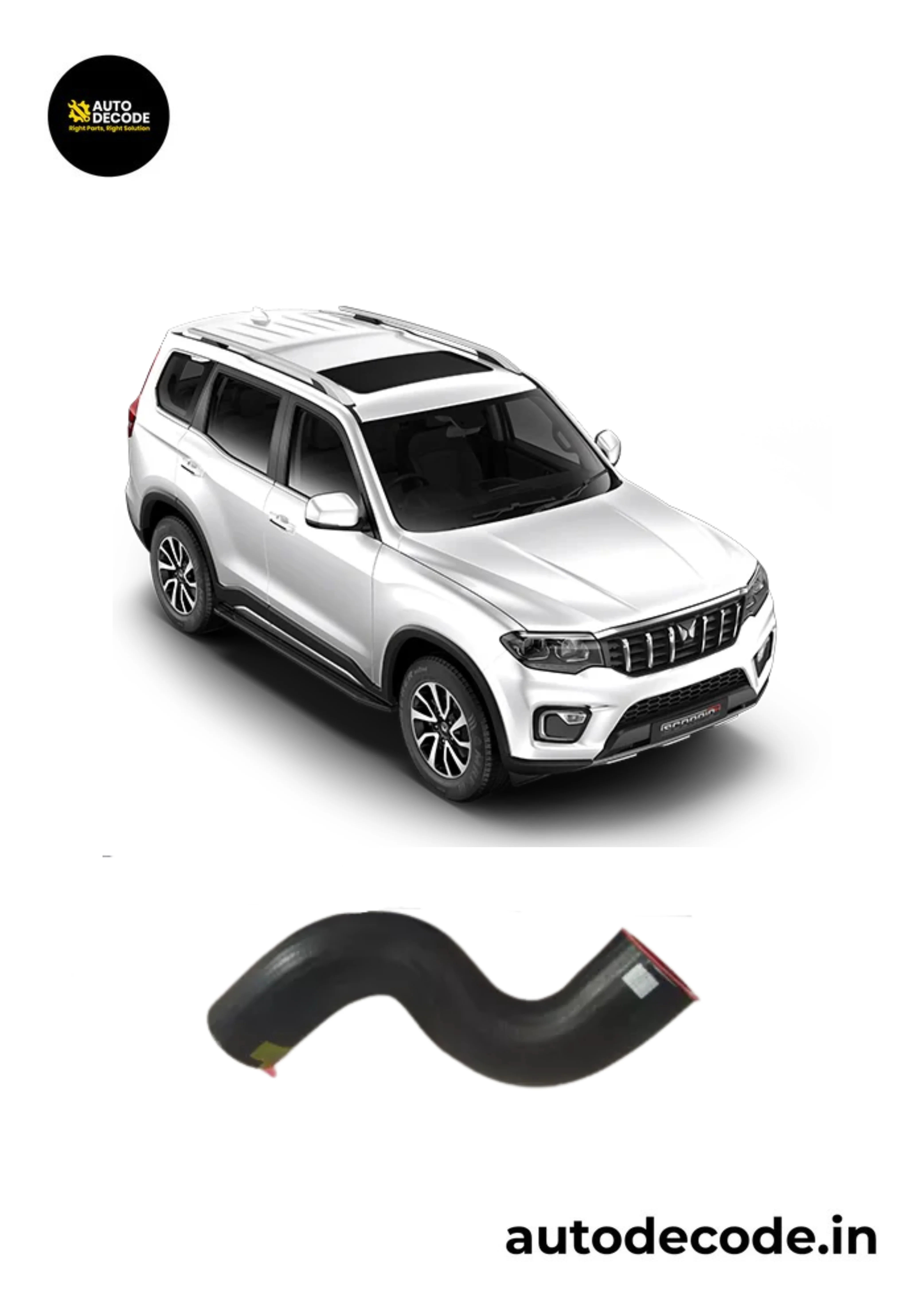 Inlet Duct Charge Air to Air for Scorpio N - Mahindra Genuine (Part No. 0313DBH00020N)