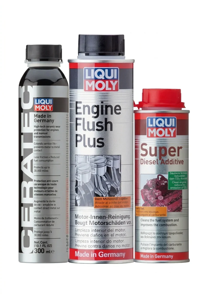 Super Diesel Additive + Engine Flush Plus + Cera Tec- Liqui Moly Diesel Engine Full Care Combo