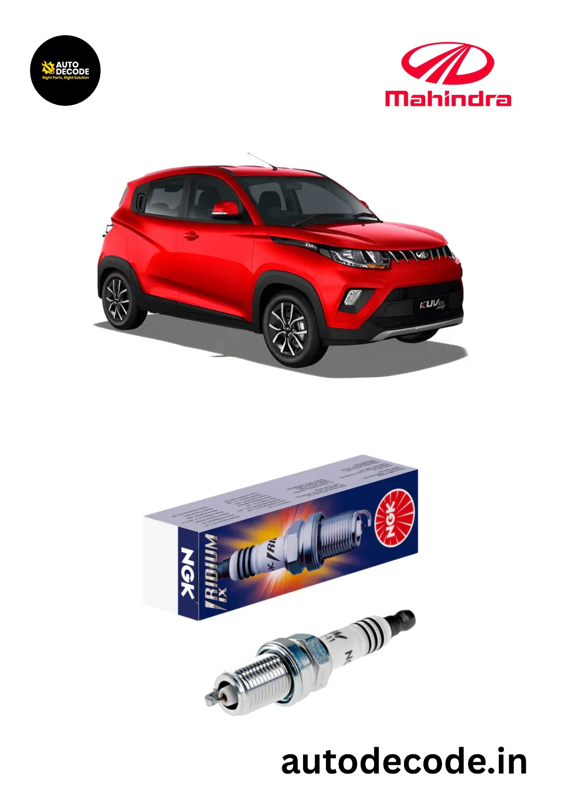 NGK Iridium Spark Plugs LKR7BIX-P | Mahaindra KUV 100