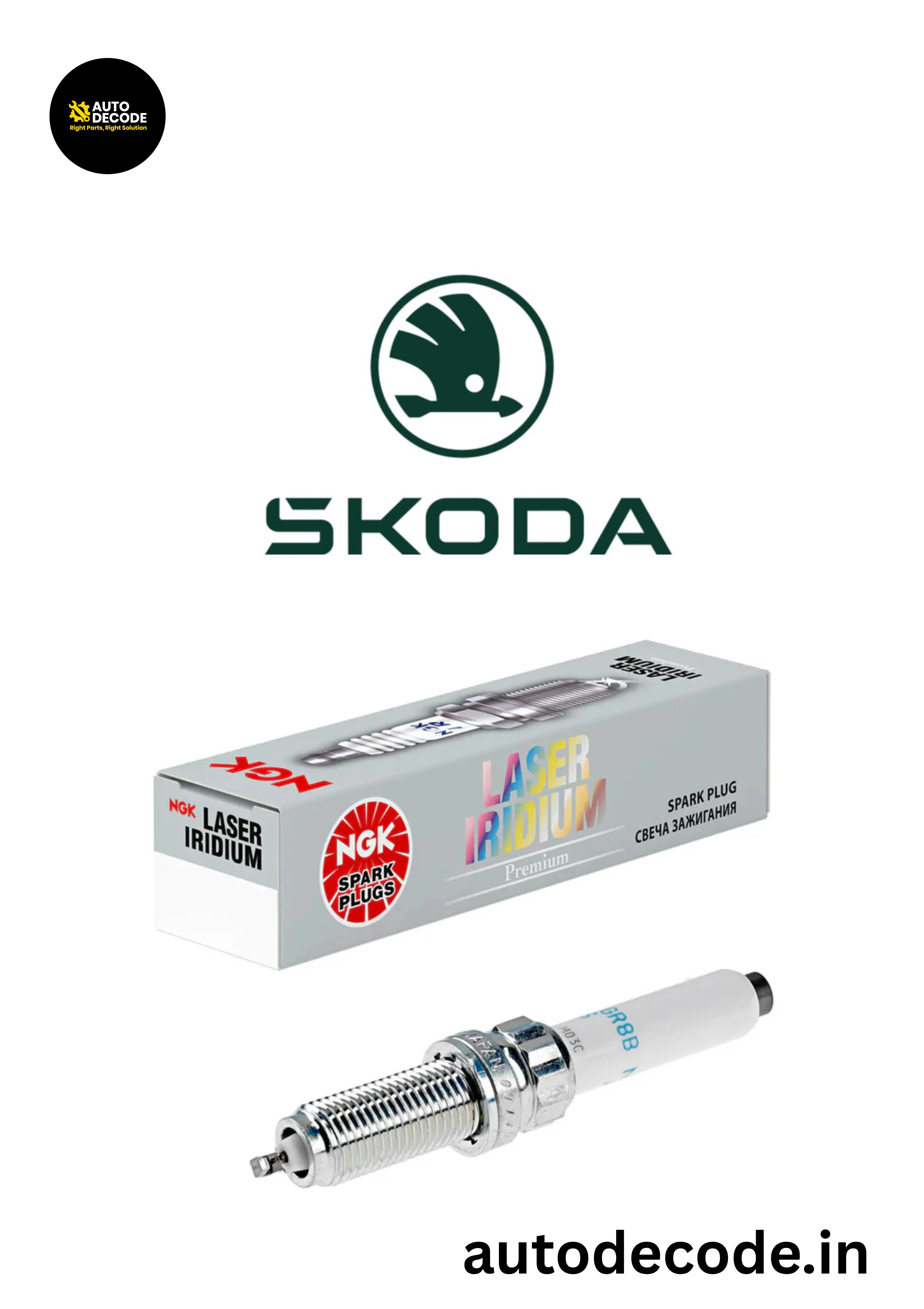 NGK Laser Iridium Spark Plug IKER7A8EGS – Set of 4 | Premium Performance for Skoda Cars